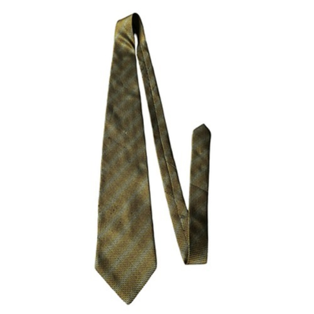 Ermenegildo Zegna Tie Mens One Size Gold Geometric‎ Silk Jacquard Pattern